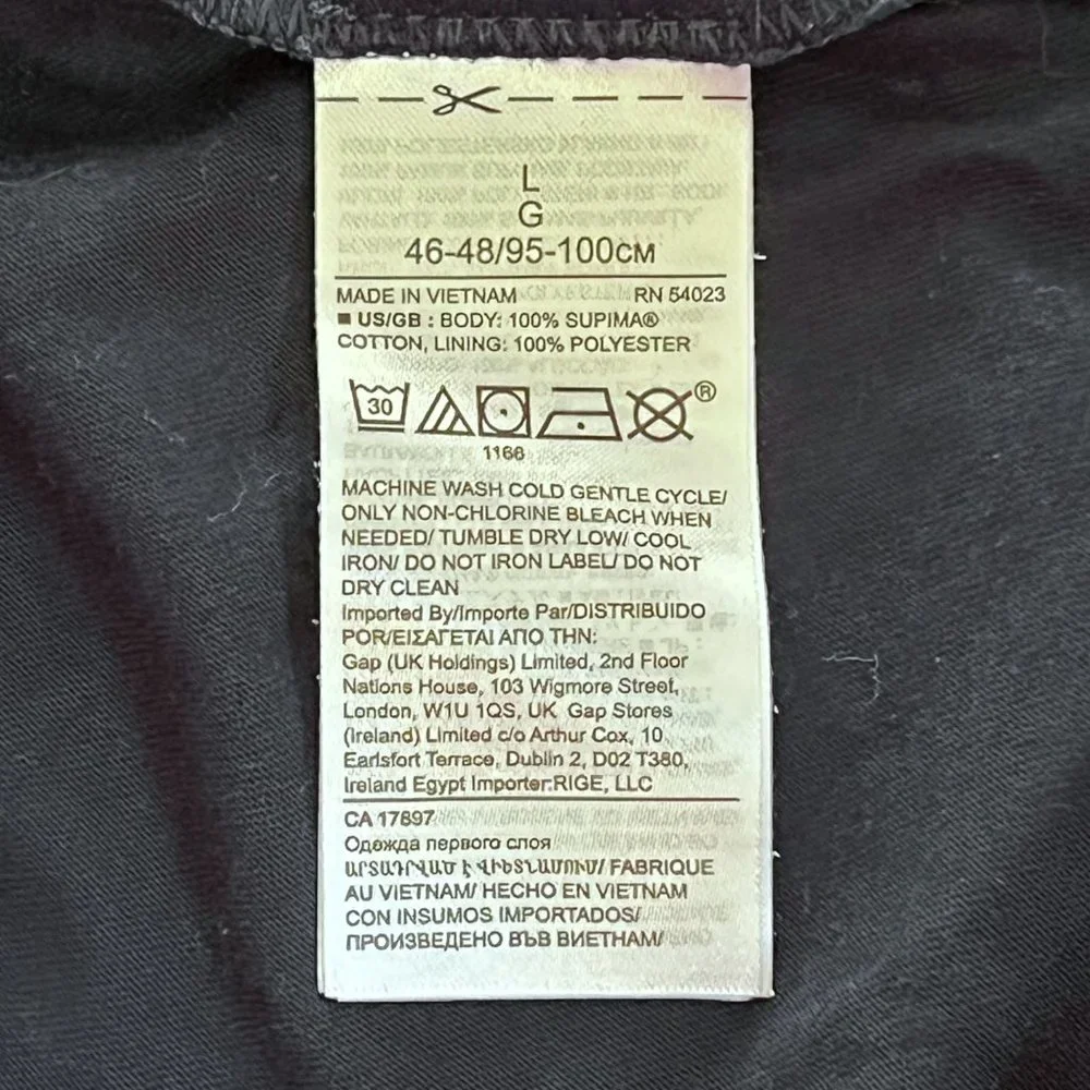 Banana Republic Short Sleeve Supima Wrap Tee Navy L - Picture 5 of 7